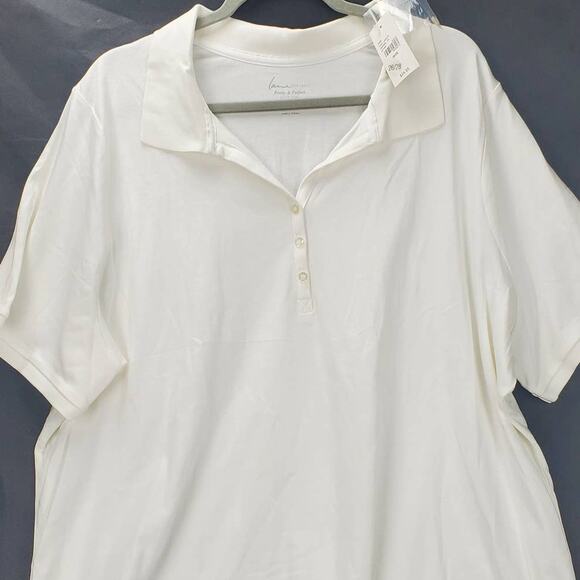 Lane Bryant Pretty & Perfect Cotton White Shirt Sz 26/28 4XL Mnimalist Basic NWT - Picture 4 of 13